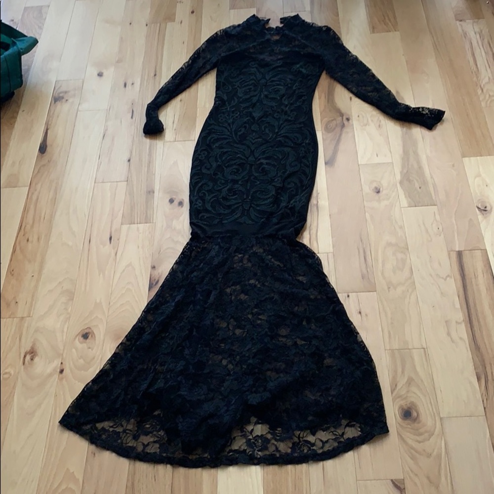 Floor length lace dress